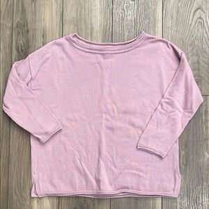 Pact Women's Fine Knit Light Purple Boat Neck Sweater